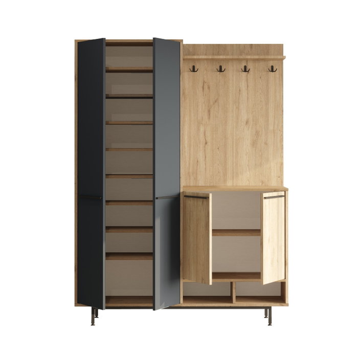 Hanah Home OS1-SA Soporte de Pasillo Roble y Antracita Hanah Home OS1-SA Soporte de Pasillo Roble y Antracita